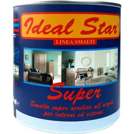 SMALTO ALL'ACQUA 'SUPER' IDEAL STAR 0,750 lt - Blu lucido - IDEAL STAR