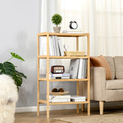 Scaffale 62x33x112 cm a 4 ripiani combinabile in bambù naturale