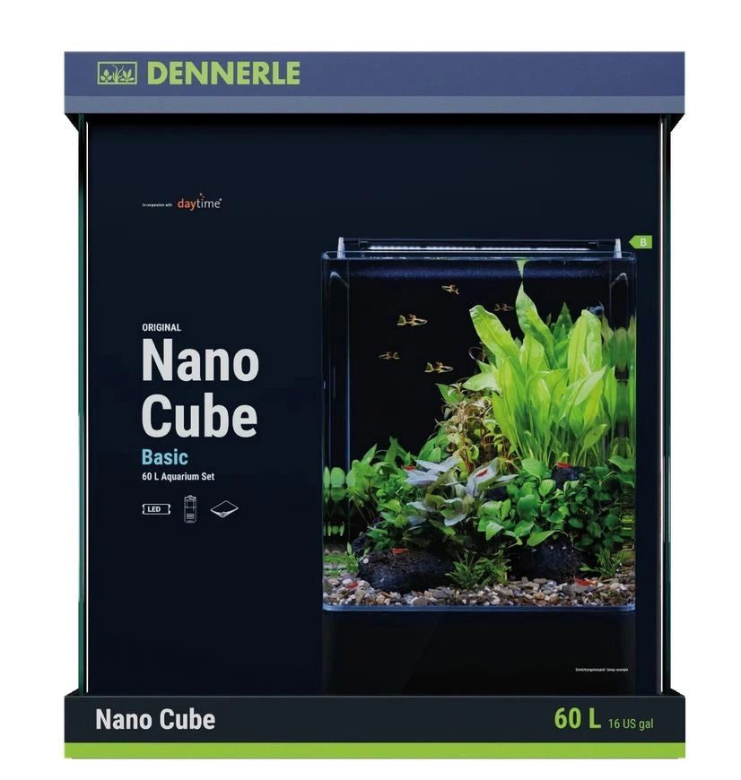 Dennerle Nano Cube Basic 60L - Mini acquario panoramico cm38x38x43h con filtro e LED