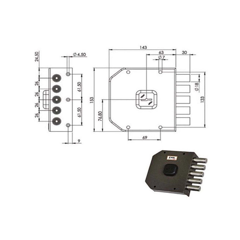 Serratura Sic.Semplice Dx Dm A411 Moia