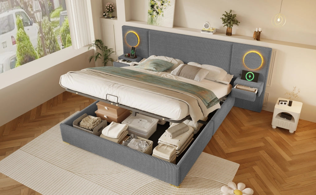 letto imbottito velluto grigio 180 x 200 cm