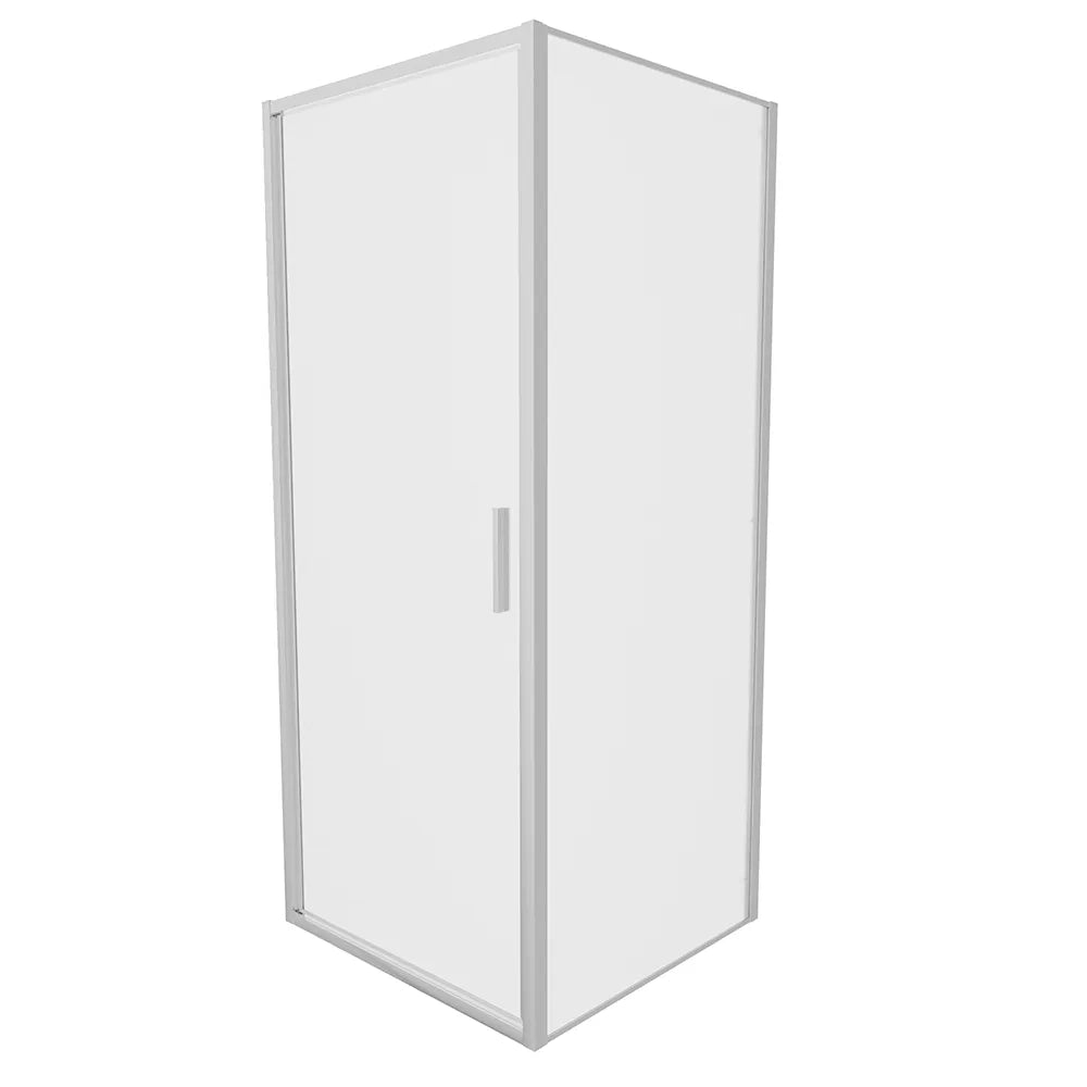 Box doccia slim 75x80cm con porta a battente e parete fissa profili cromati e vetro 6mm opaco h190| Portofino