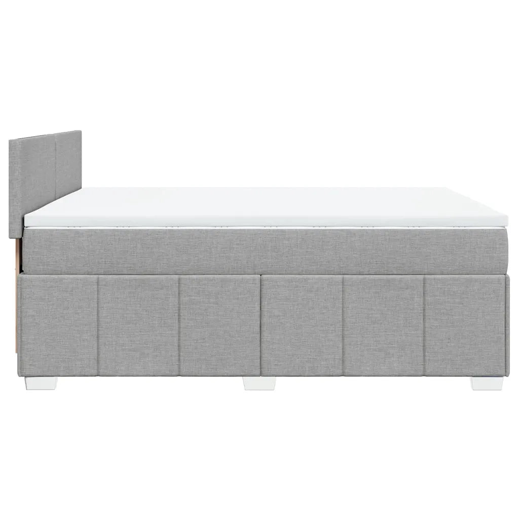 Giroletto a Molle con Materasso Grigio Chiaro 160x200cm Tessuto