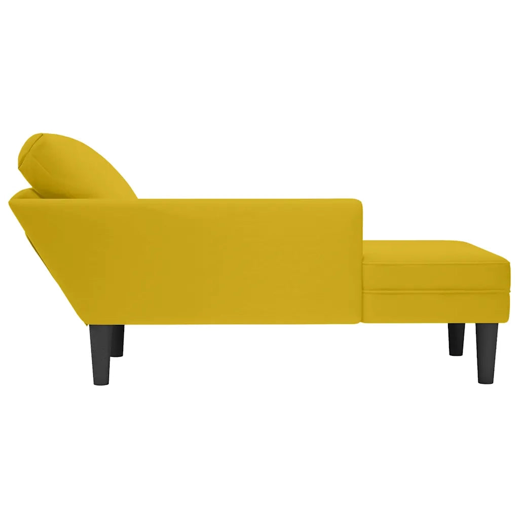Sdraio con Cuscino e Bracciolo Destro in Velluto Giallo CFW9766855