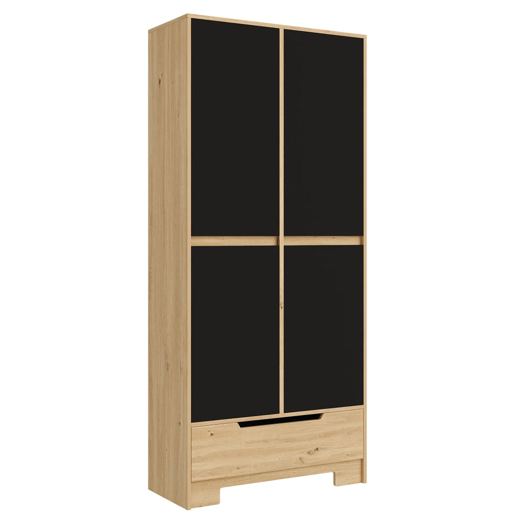 Armadio da cucina alto 80x35x180 cm, con 1 cassetto e ripiani regolabili, mensole su porta, per soggiorno e sala da pranzo