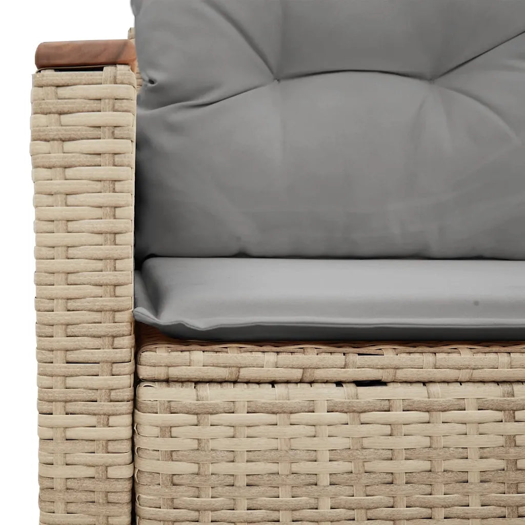 Divano da Giardino con Cuscini a 2 Posti Beige in Polyrattan 366097