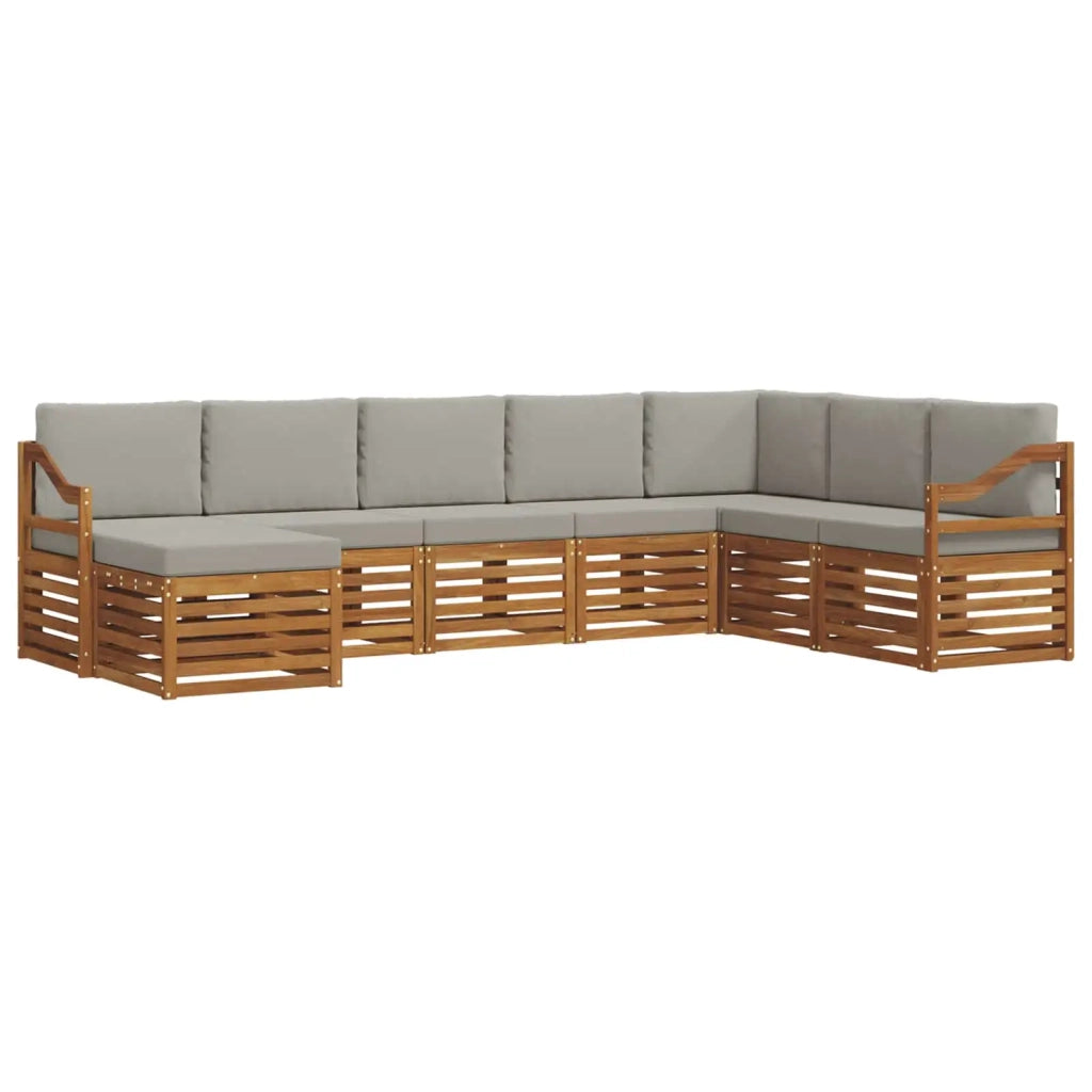 Set divano sezionale con cuscino 8 pcs Grigio Naturale e Chiaro 3375306