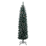 Albero di Natale Artificiale-Albero Natalizio Sottile con 150 LED 150 cm 662075