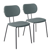 Oviala - Set di 2 sedie di design in acciaio e legno verde scuro