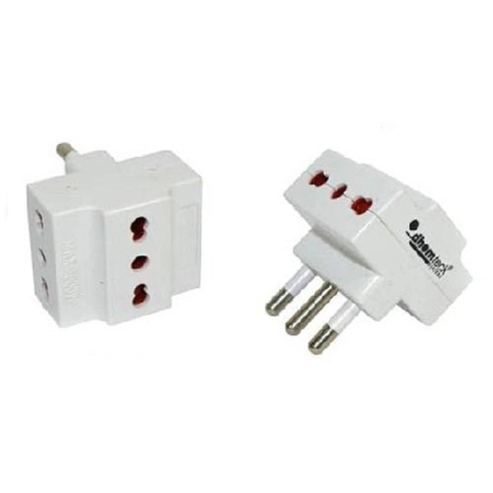 Trade Shop - Adattatore Multipresa Tripla Con 3 Prese Bipasso Spina 16a Triplo Attacco -
