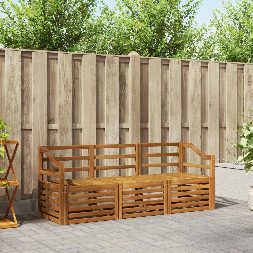 Set divani 3 pcs Naturale Legno di Acacia Massello 3374304