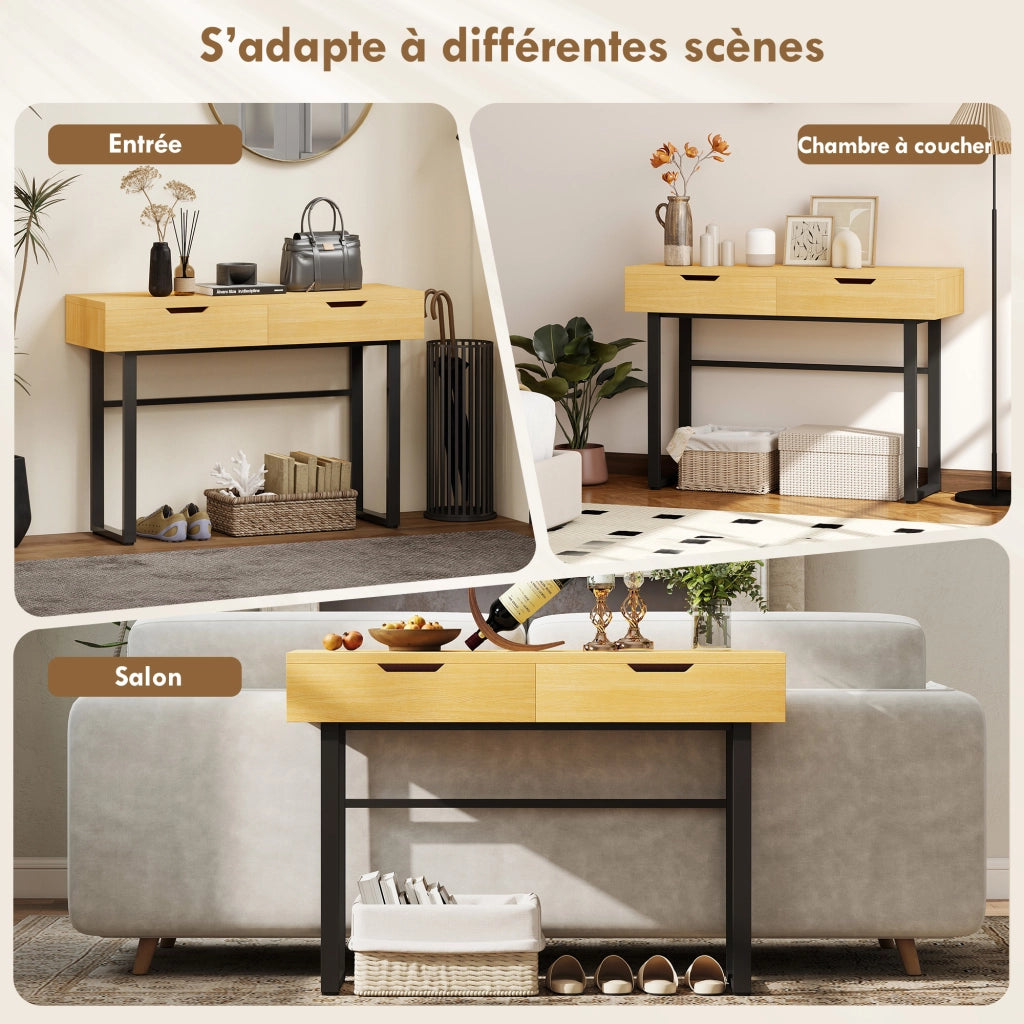 Console ¨C Minimal ¨C metallo, legno, 110 cm