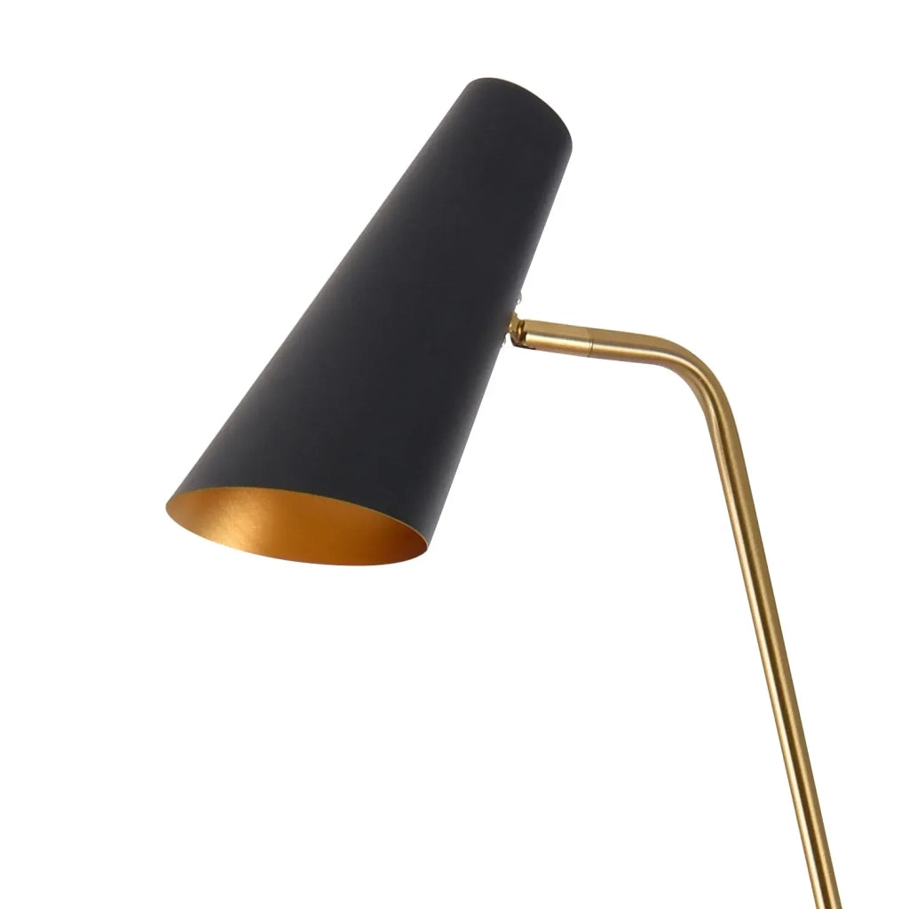LÚZETE - LAMPADA DA TERRA ACCIAIO DORATO/BAILEY NERO