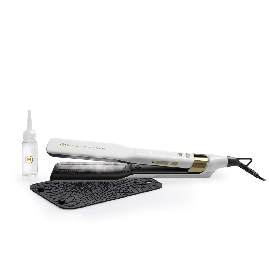 BELLISSIMA 11808 Steam Elixir Piastra per Capelli a Vapore Ceramica Argan 4 Temperature 170°C 230°C 235 W colore Bianco