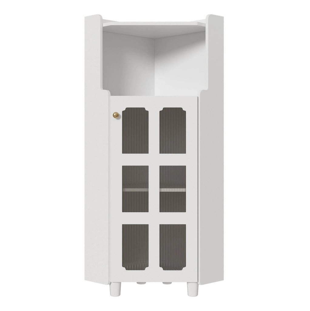 Armadio angolare LED bianco in MDF con controllo APP