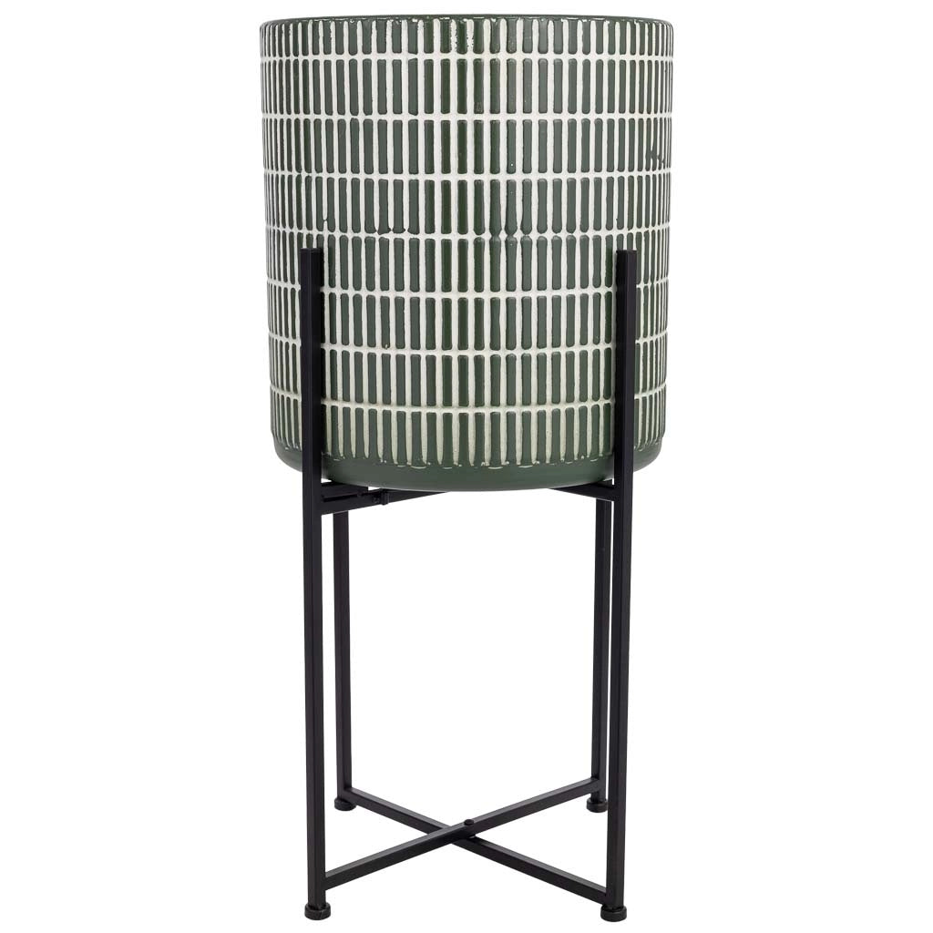 Fioriera in metallo verde 33x33x71h cm