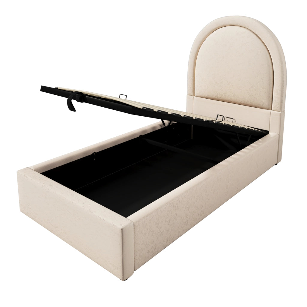 Letto singolo per bambini 90x190 cm beige con contenitore