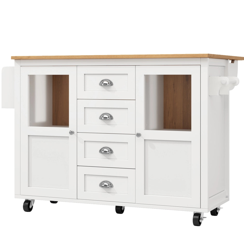 isola da cucina 137,9 x 73 x 92,5 cm bianca – piano ribaltabile