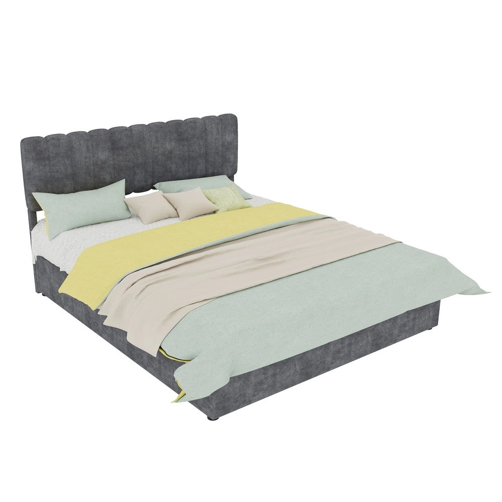 Letto Contenitore Imbottito con Testiera ¨C MINIMAL ¨C Grigio 160x200