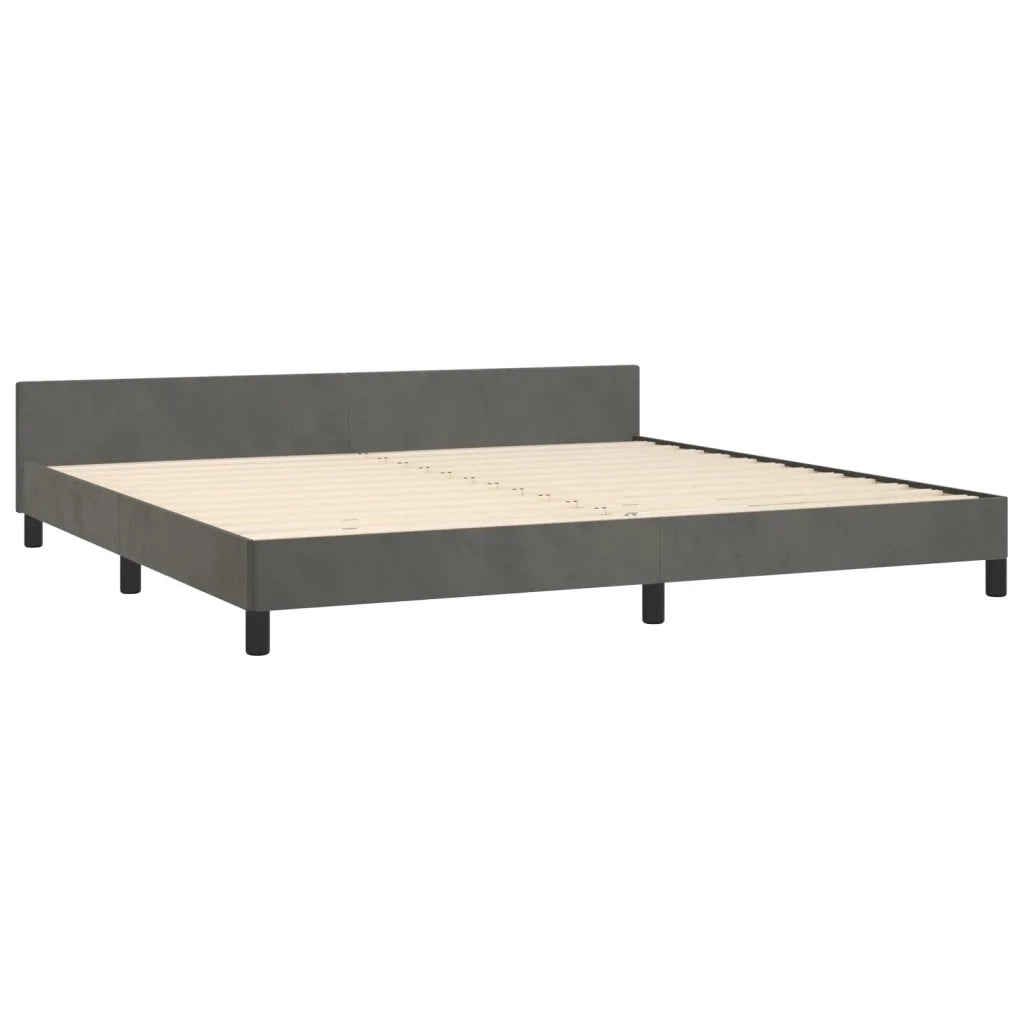 Giroletto senza Materasso-Struttura Letto Grigio Scuro 200x200 cm Velluto 652191