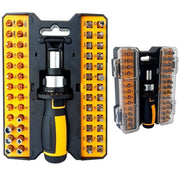 Trade Shop - Set Cacciavite Con Cricchetto 53 Pezzi Inserti Ph Torx Taglio Croce -