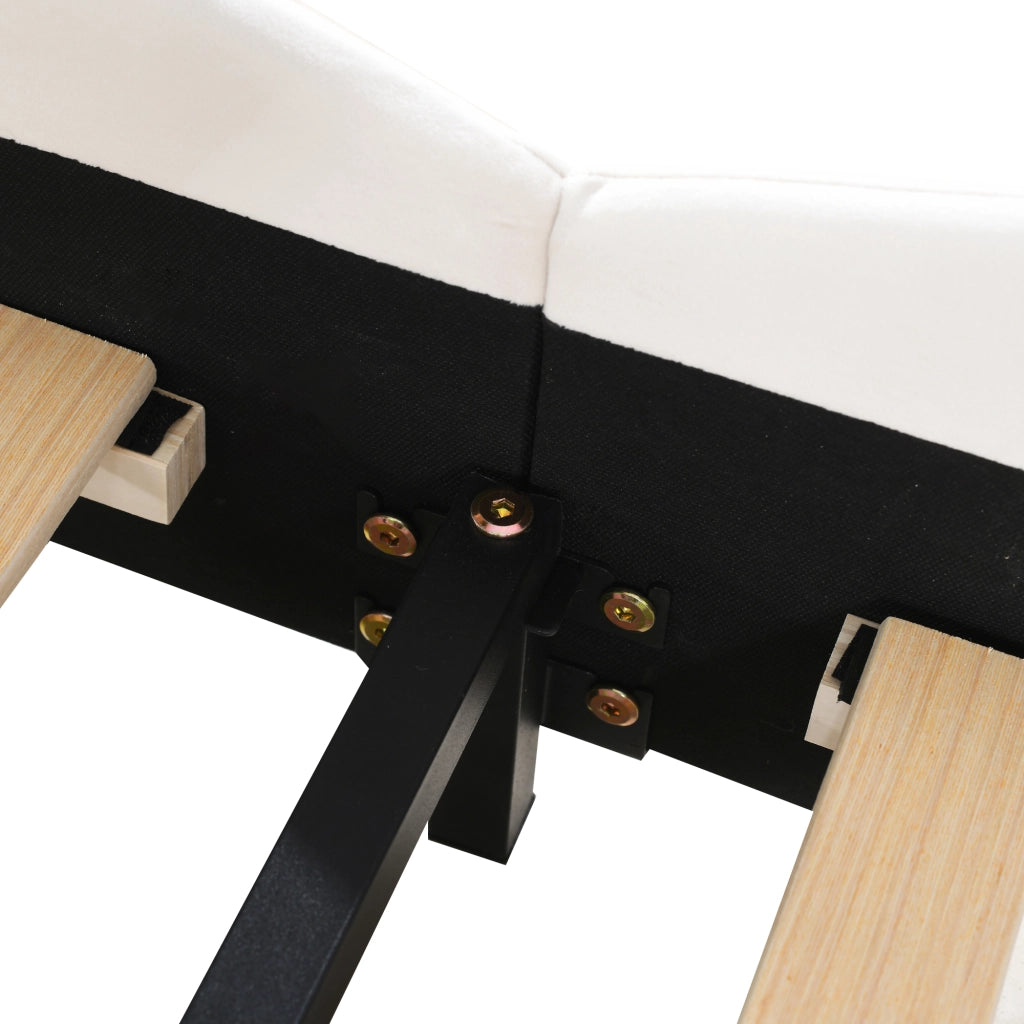 Letto imbottito a forma di orso 90 × 200 cm in velluto bianco con rete a doghe e struttura in metallo