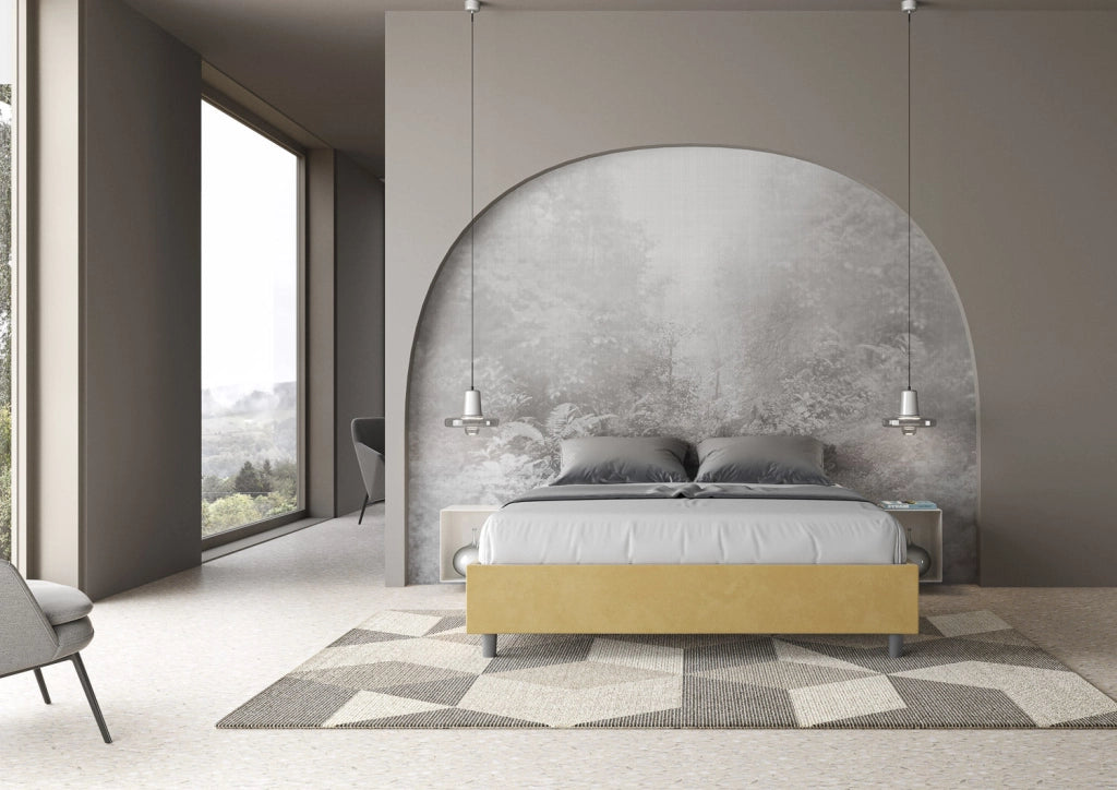 Letto Matrimoniale Sommier 160x210 cm Senza Rete Azelia Ocra