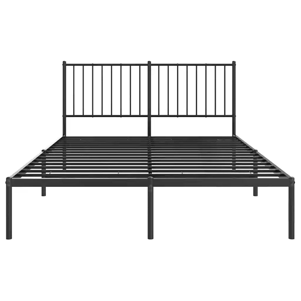 Giroletto con Testiera-Struttura Letto con testiera in Metallo Nero 135x190 cm 144470