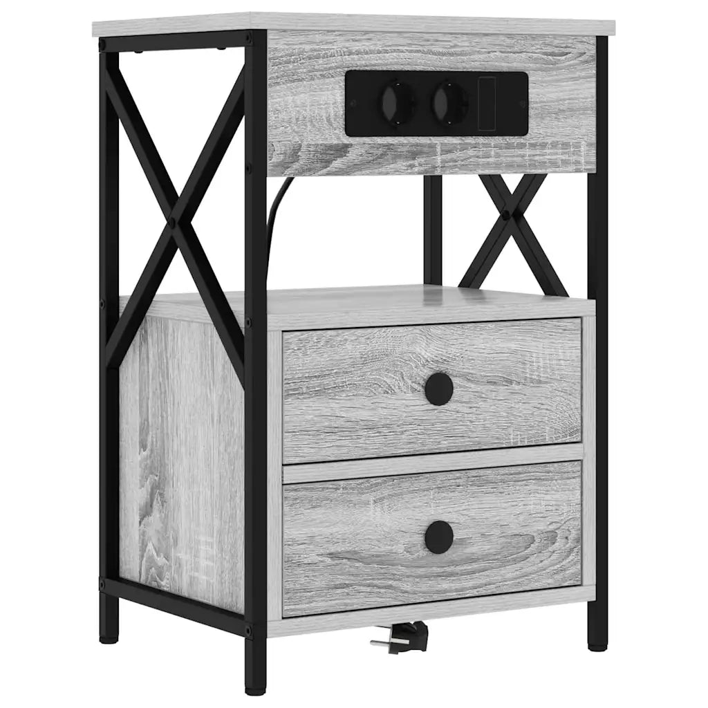 Armadio da Notte 2 pcs Grigio Sonoma 40 x 31 x 60 cm 859467