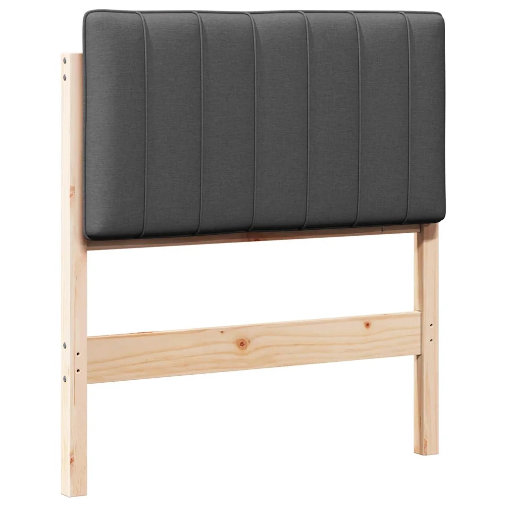 Testiera | Testata imbottita Marrone e grigio scuro 75 cm Pino massello