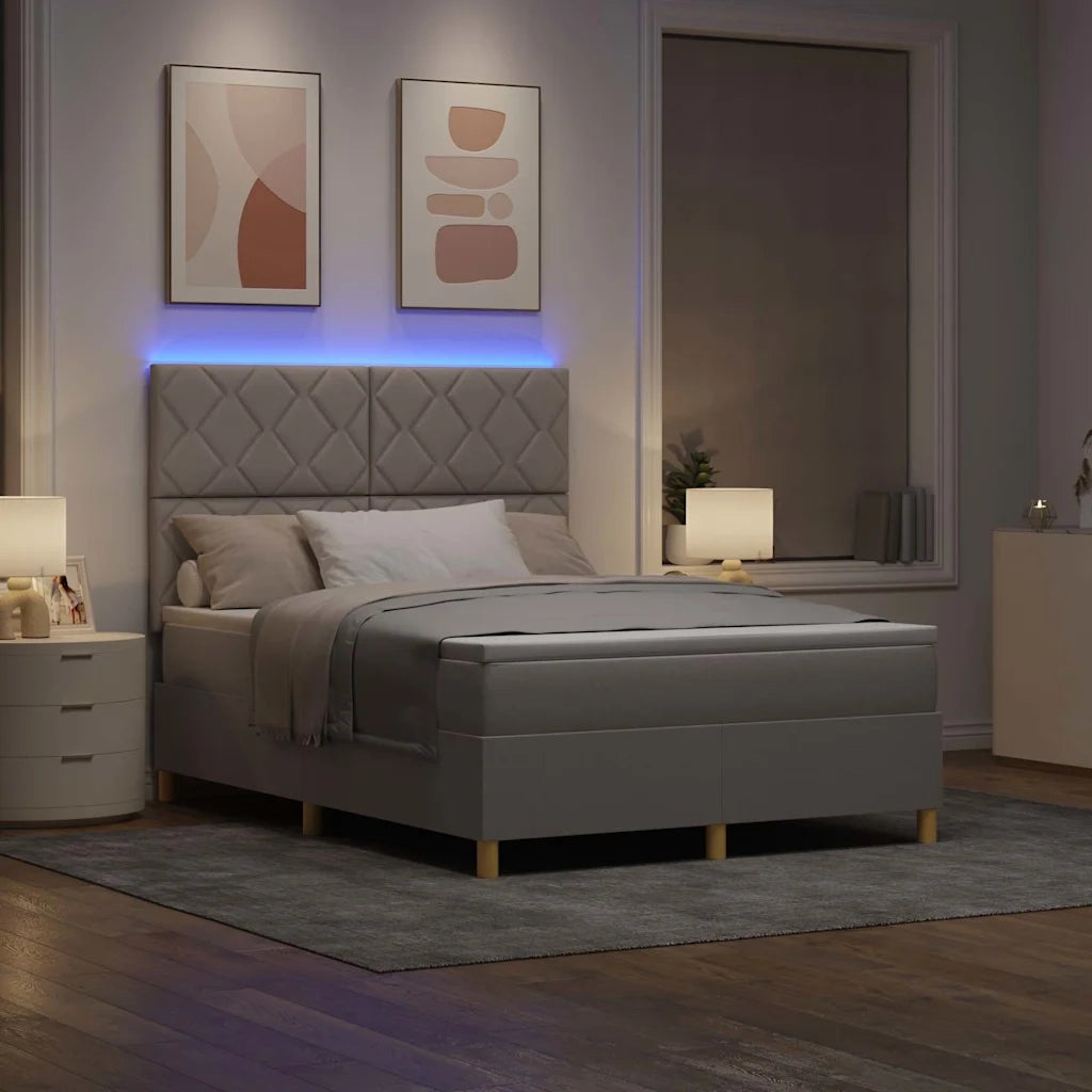 Letto a Sorgente LED con materasso Talpa 160 x 200 cm Tessuto