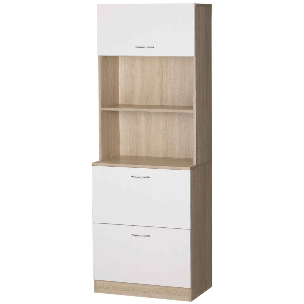 Armadio da cucina con cassetti e ripiano ¨C zephmum ¨C bianco 60x38x168 cm