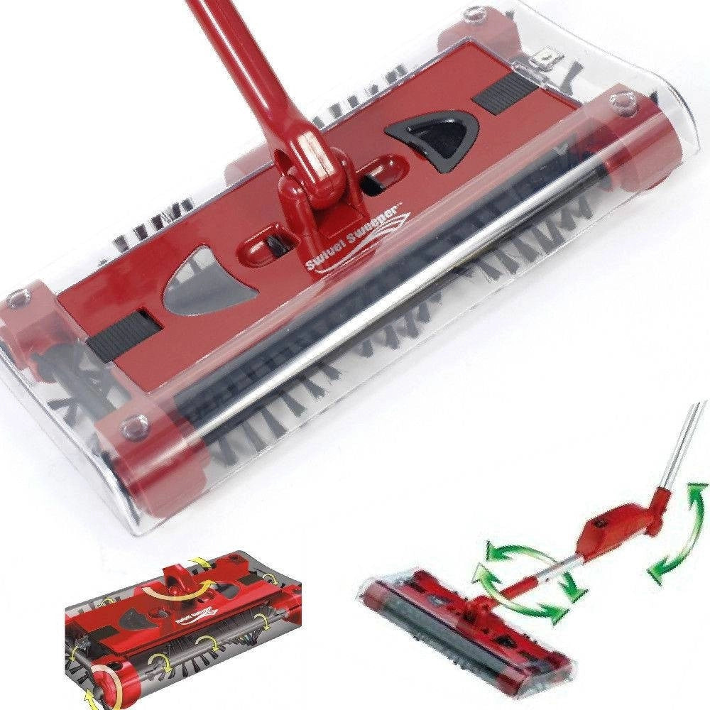 Trade Shop - Scopa Elettrica Rotante Aspirapolvere Manico Ruotante Swivel Sweeper Senza Fili -
