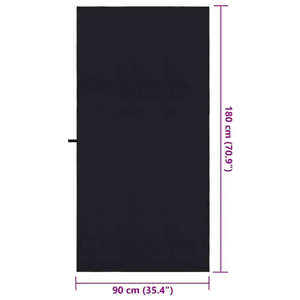 Asciugamani Sportivi 2 pz | Teli per bagno Nero 180 x 90 cm