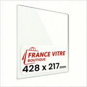 FRANCO BELGE - modello : brunor-450 - 428 x 217 x 4 mm - Vetro per stufa a legna - vetro camino di ricambio - vetro per caminetto resistente al fuoco - France Vitre
