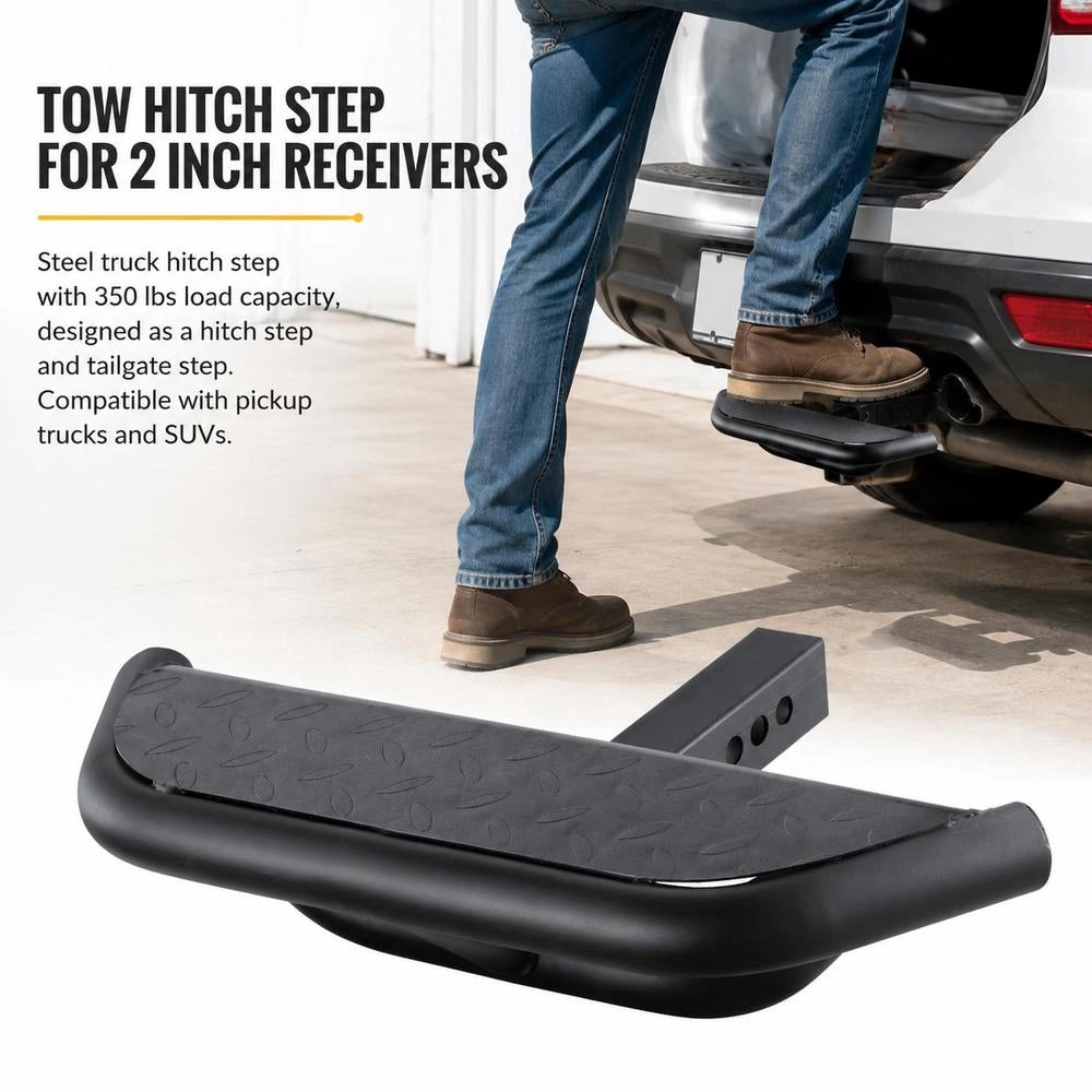 Towbar Step For 50.8 Mm Receivers, Truck-type Steel Towbar With A 158.7 Kg Load Capacity, Tailgate Towbar Step, Towbar Steps For Pickup Trucks And SUVs