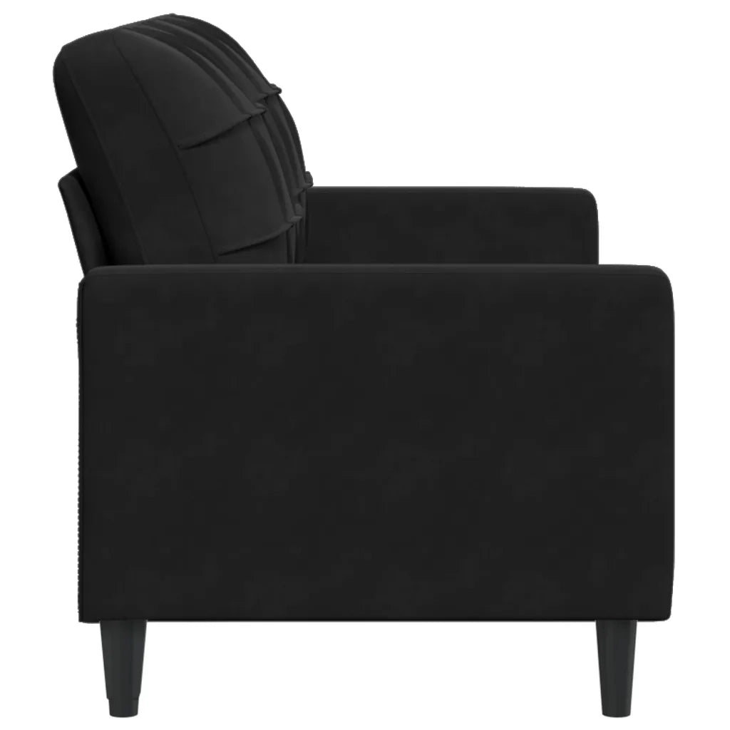 Divano a 2 Posti-Sofa 2 Posti Nero 140 cm in Velluto 490176