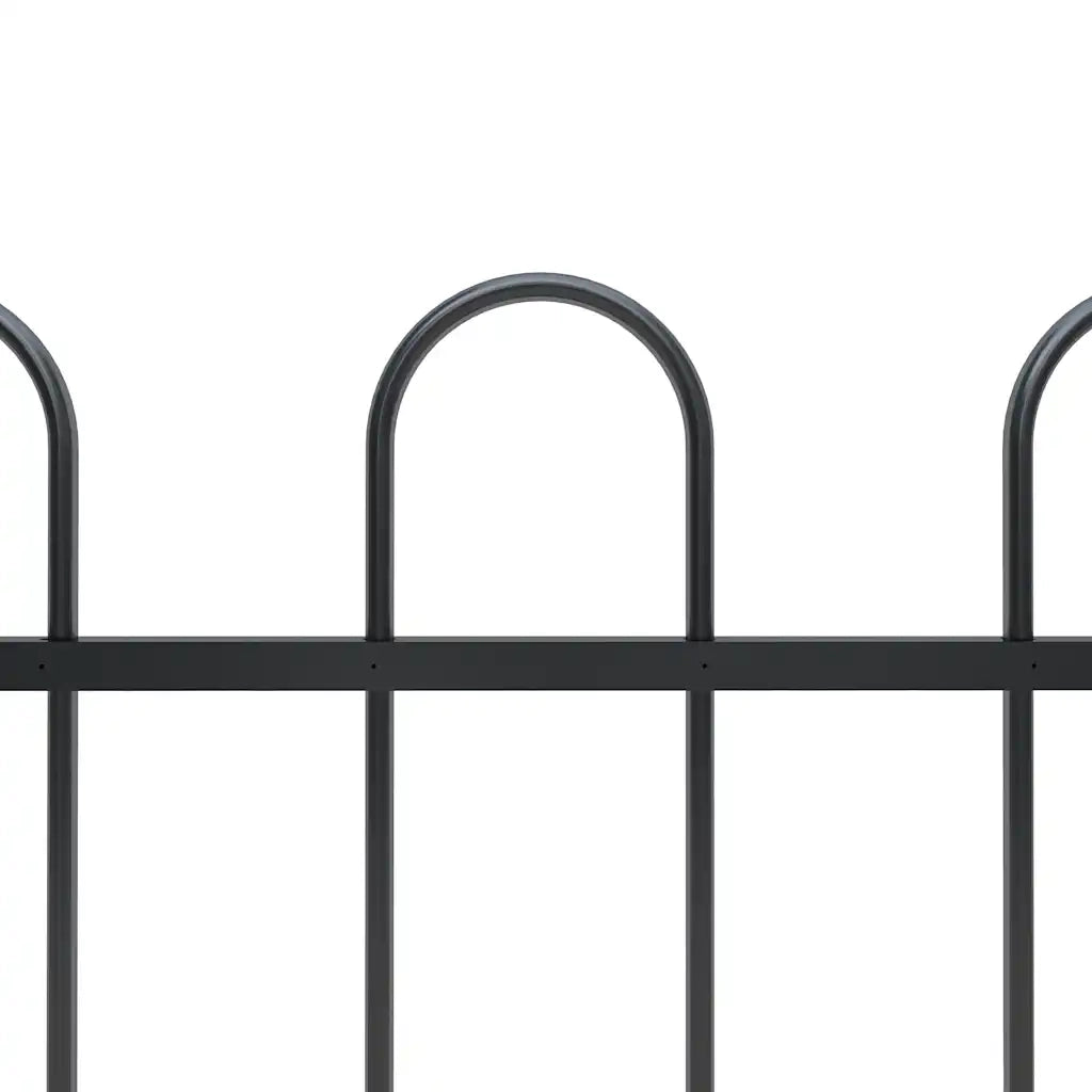 Recinzione da Giardino | Recinzione da cortile con Parte Superiore ad Anello in Acciaio 1248x100 cm Nero