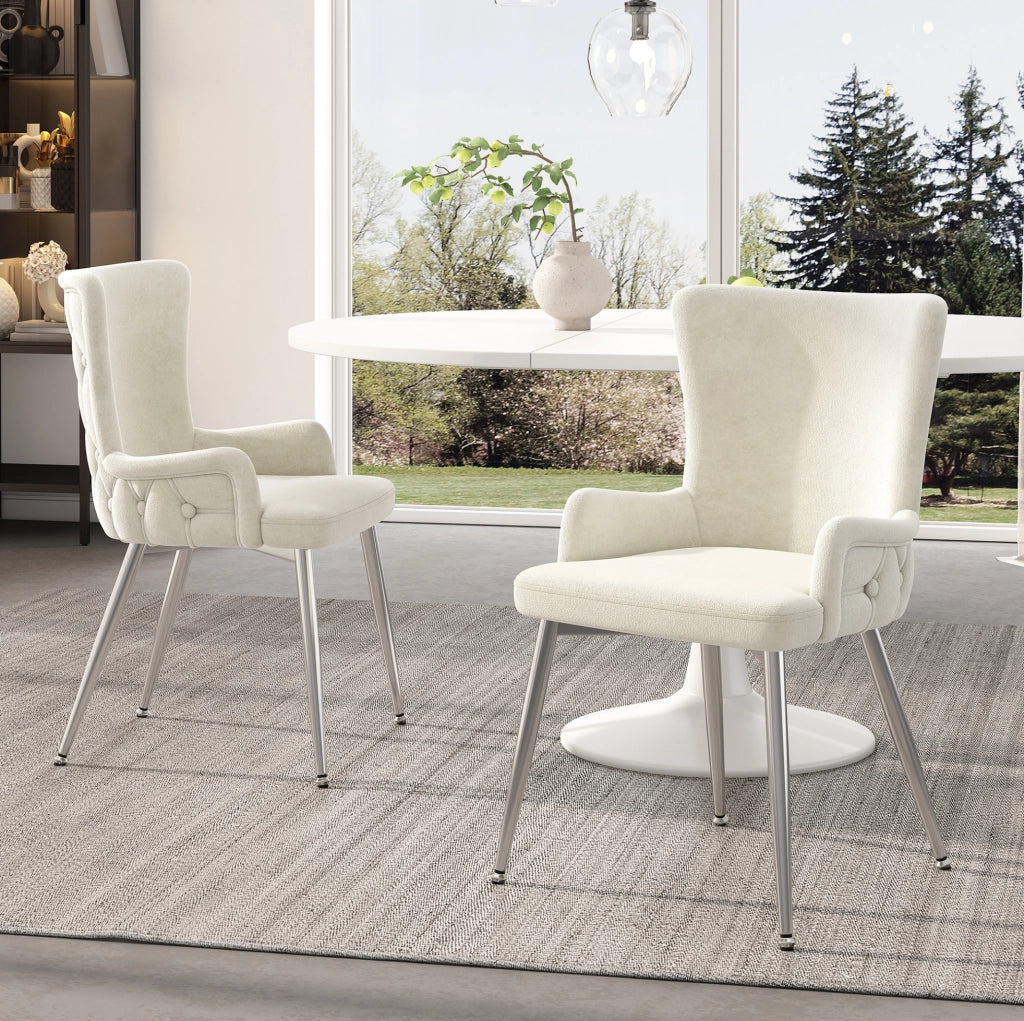 Set di 6 sedie in velluto beige