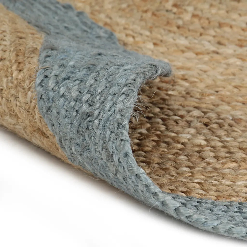 Tappeto del soggiorno | Tappeto Lavorato a Mano in Juta con Bordo Verde Oliva 240 cm