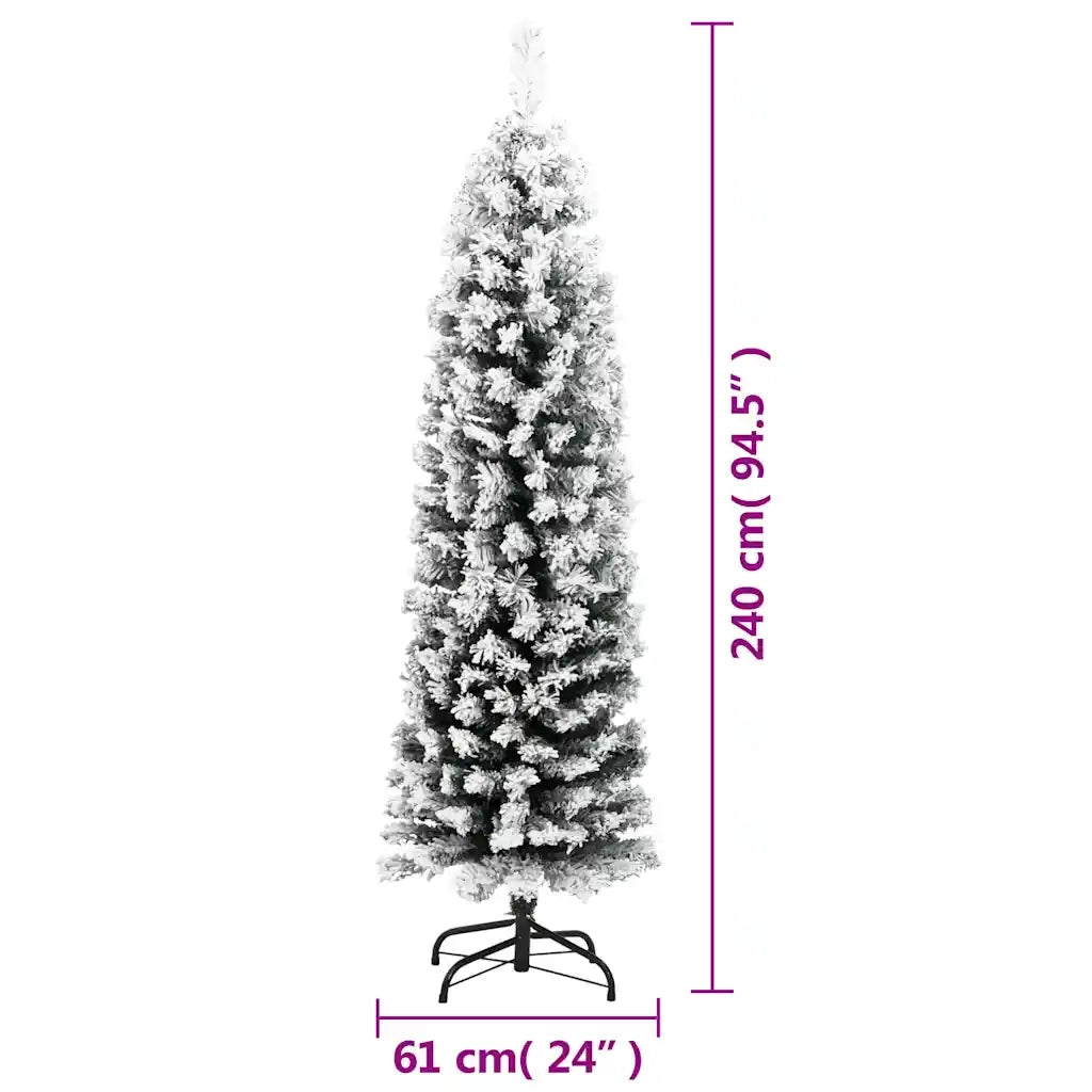 Albero di Natale Artificiale con Neve Fioccata Verde 240 cm PVC 320956