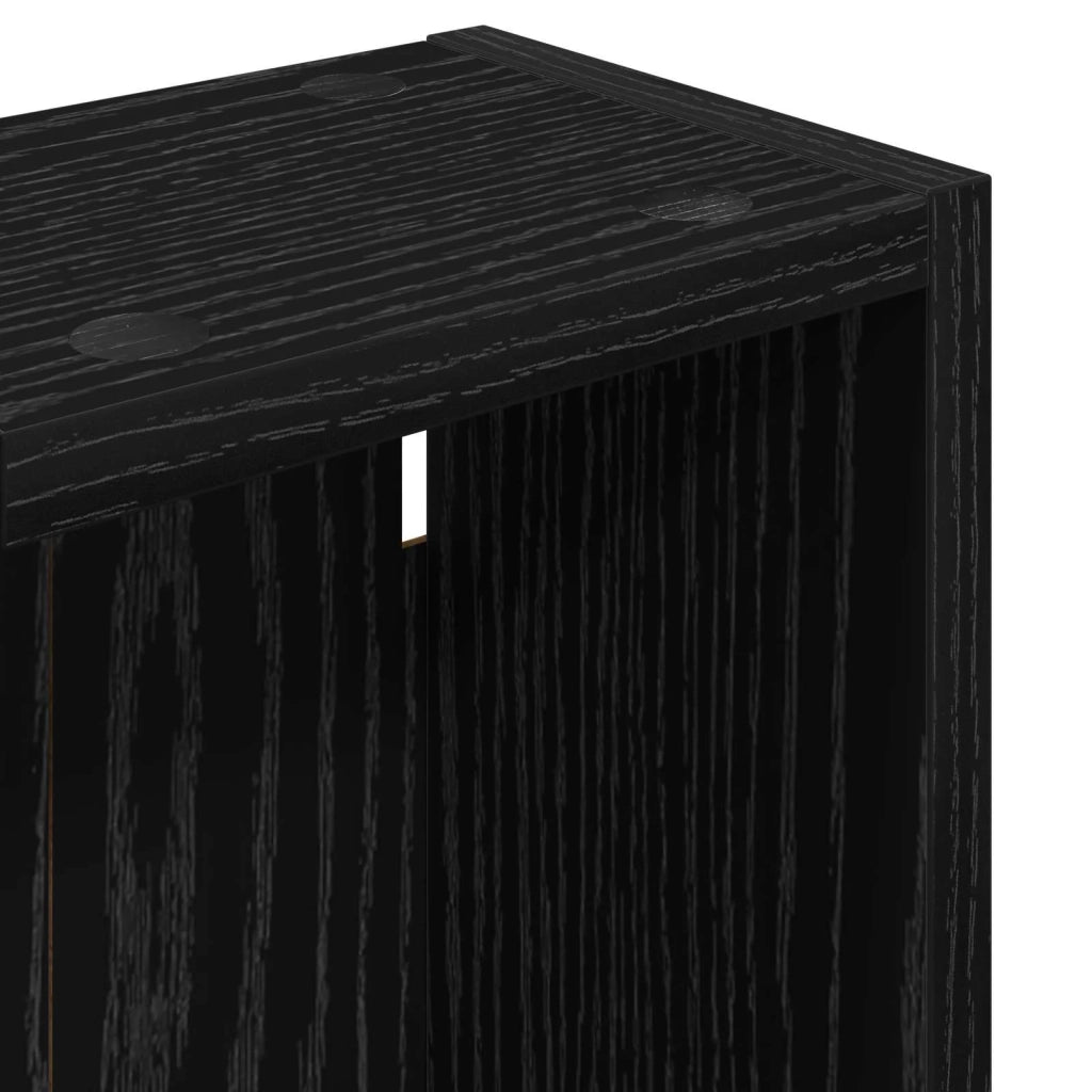 Armadio da Bagno | Mobile da Bagno a muro Rovere Nero 20 x 14 x 70 cm