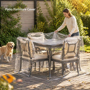Telo trasparente con occhielli, 2x2 m, in PVC, compatto e resistente, ideale per esterni, giardino e balcone
