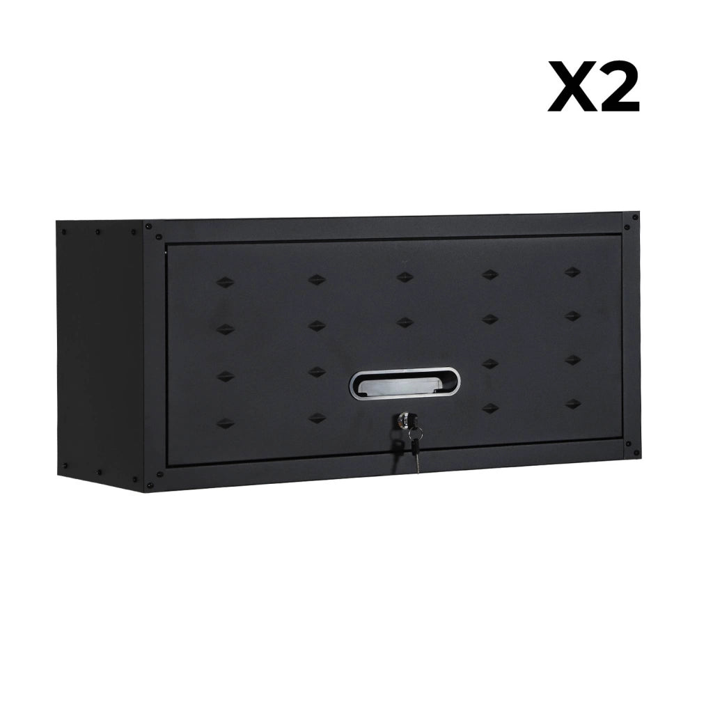 Set di 2 mobili contenitori alti per garage, nero