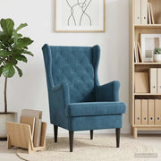 Poltrona-Divano Sedia Blu Velluto 840796