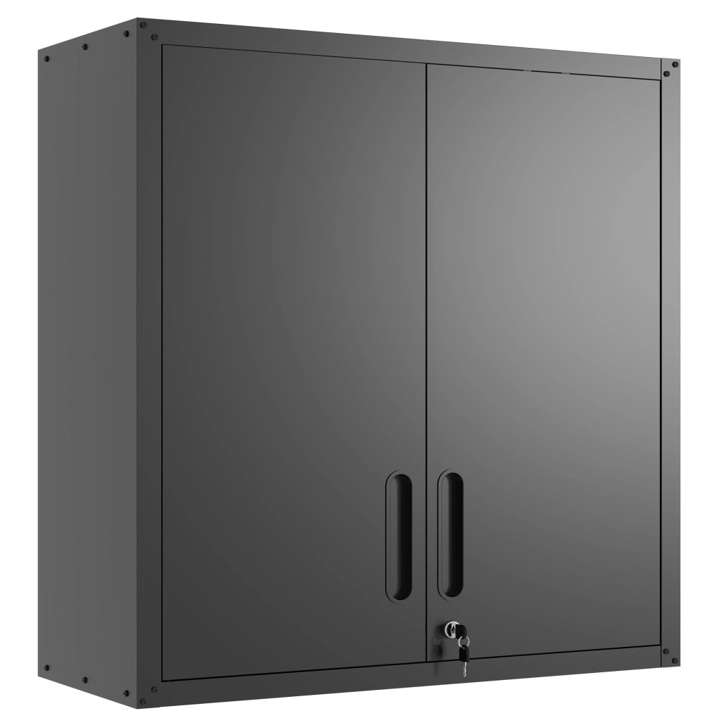 Armadio da Parete in Metallo con 2 Porte Serrabili e Ripiano Regolabile, 77x75x30 cm, per Garage e Ufficio