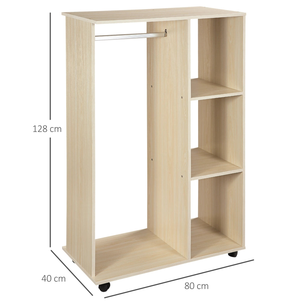Armadio Battente con Appendiabiti ¨C Minimal ¨C Rovere Chiaro 80x50x200