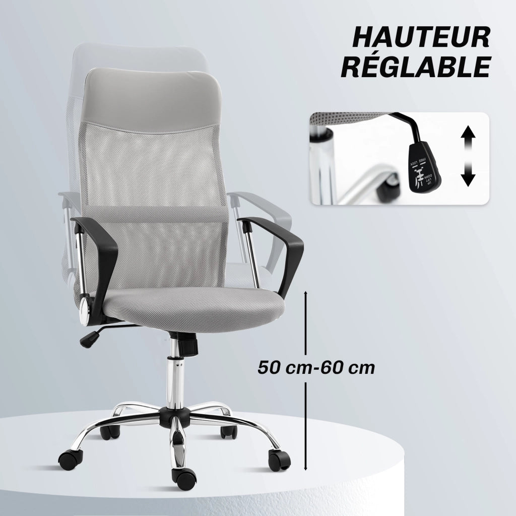 Poltrona da ufficio ergonomica girevole regolabile in altezza ¨C Minimal ¨C tessuto grigio 63x65x119-109cm