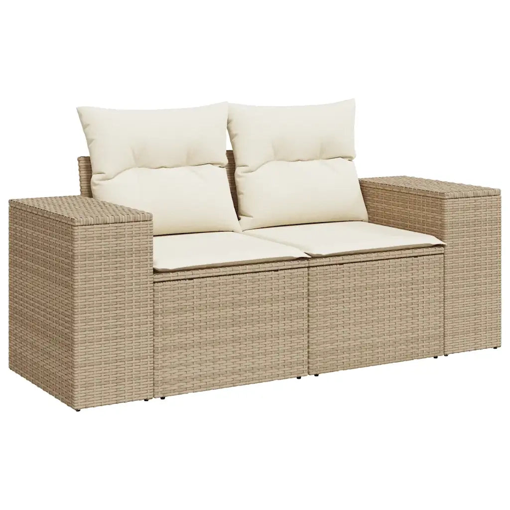 Set Divano da Giardino 5 pz con Cuscini Beige in Polyrattan 3327369