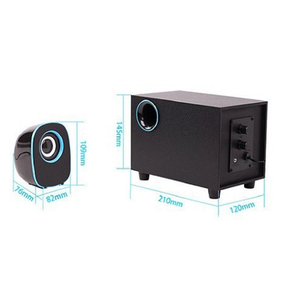Trade Shop - Casse Audio 2.1 Usb Speaker Musica Per Pc Mp3 Tv Aux Desktop Computer Notebook Ft-h3 -